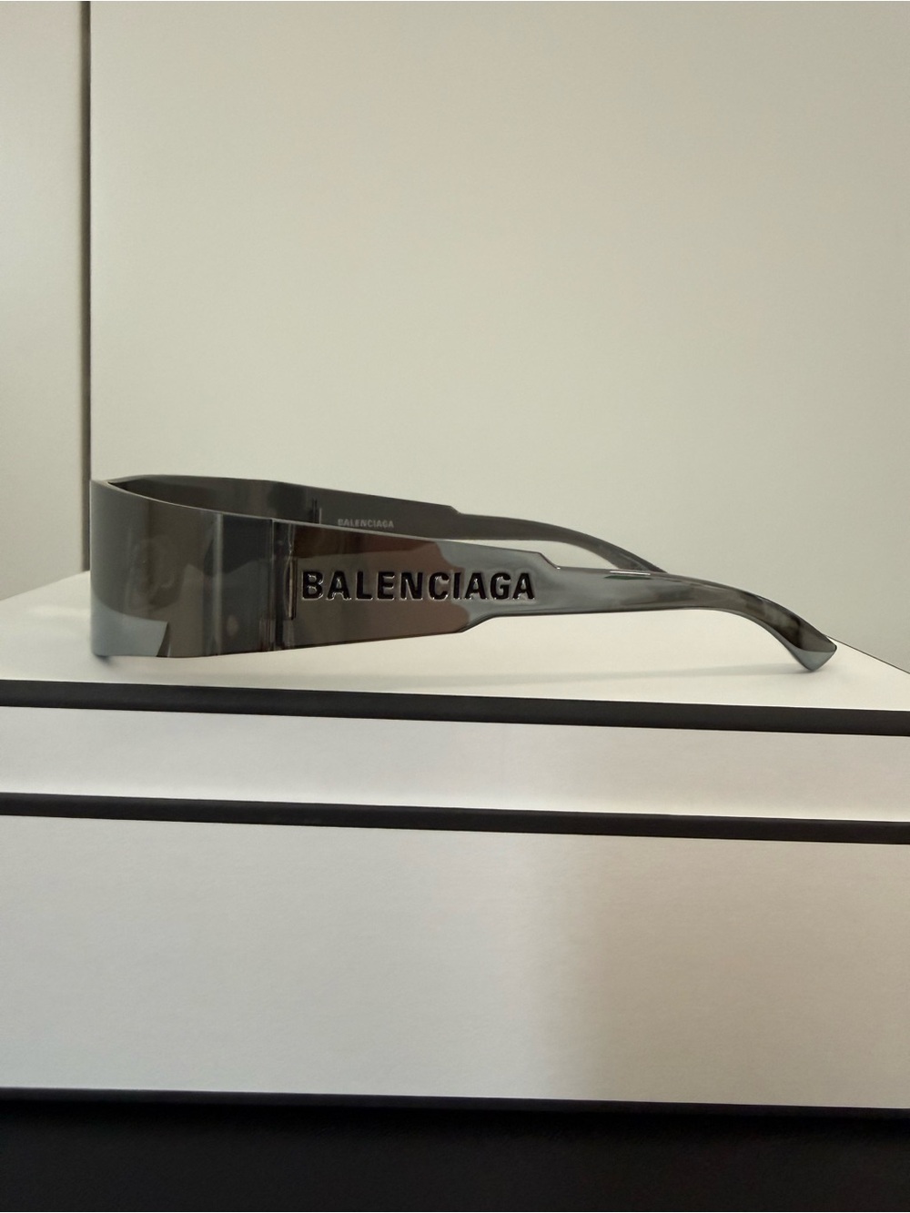 Balenciaga Men’s Shield Sunglasses in Smoke